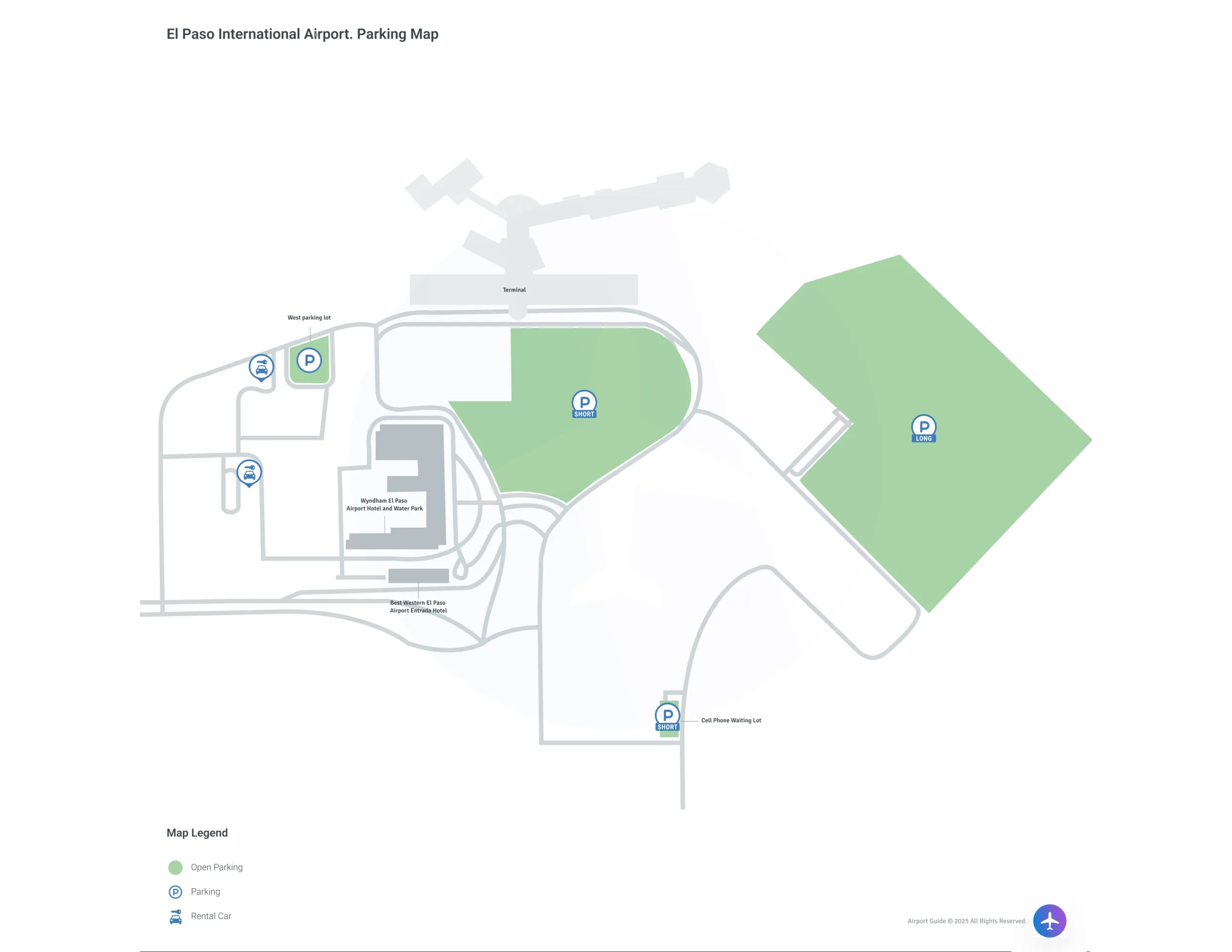 El Paso International Airport (ELP) Parking Map