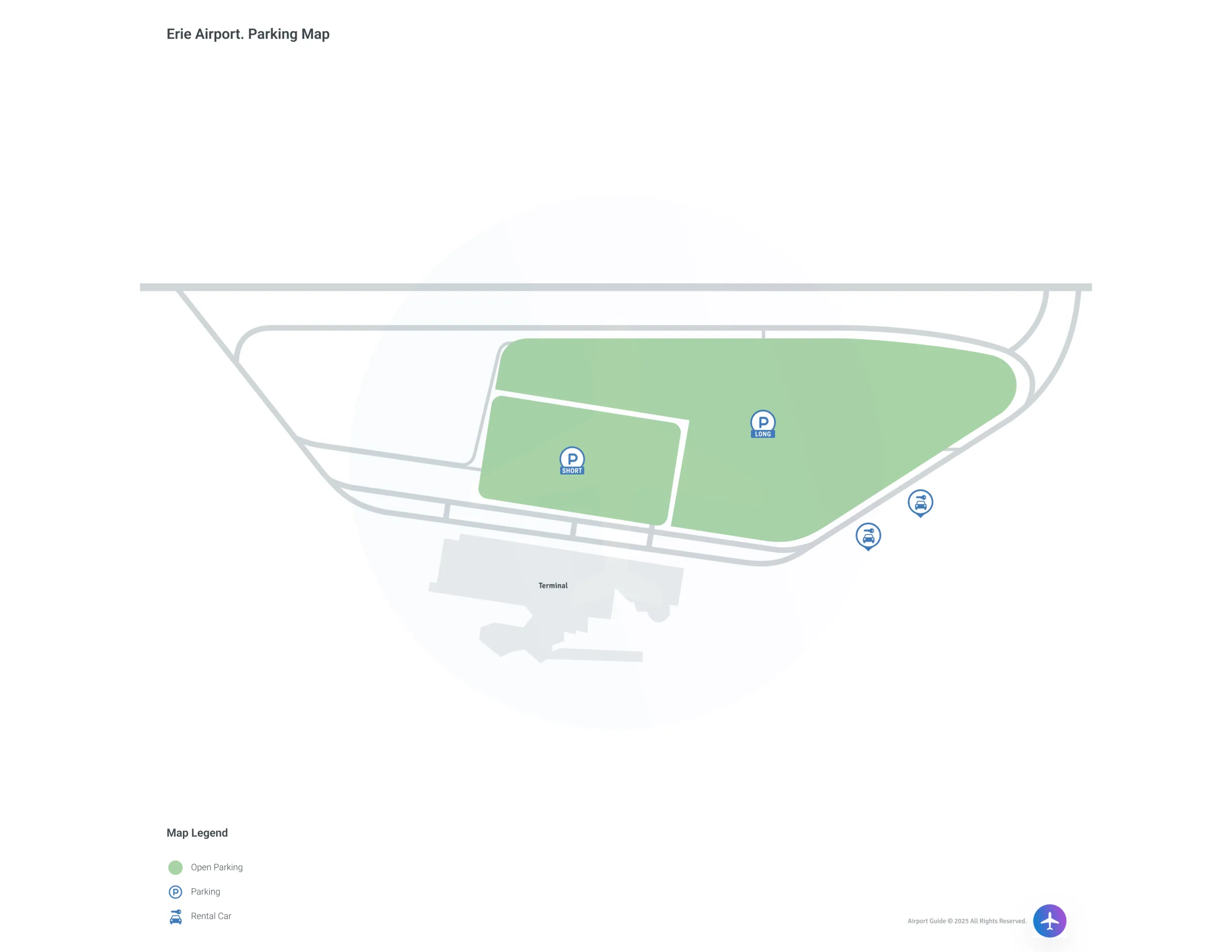 Erie International Airport Tom Ridge Field (ERI) Parking Map