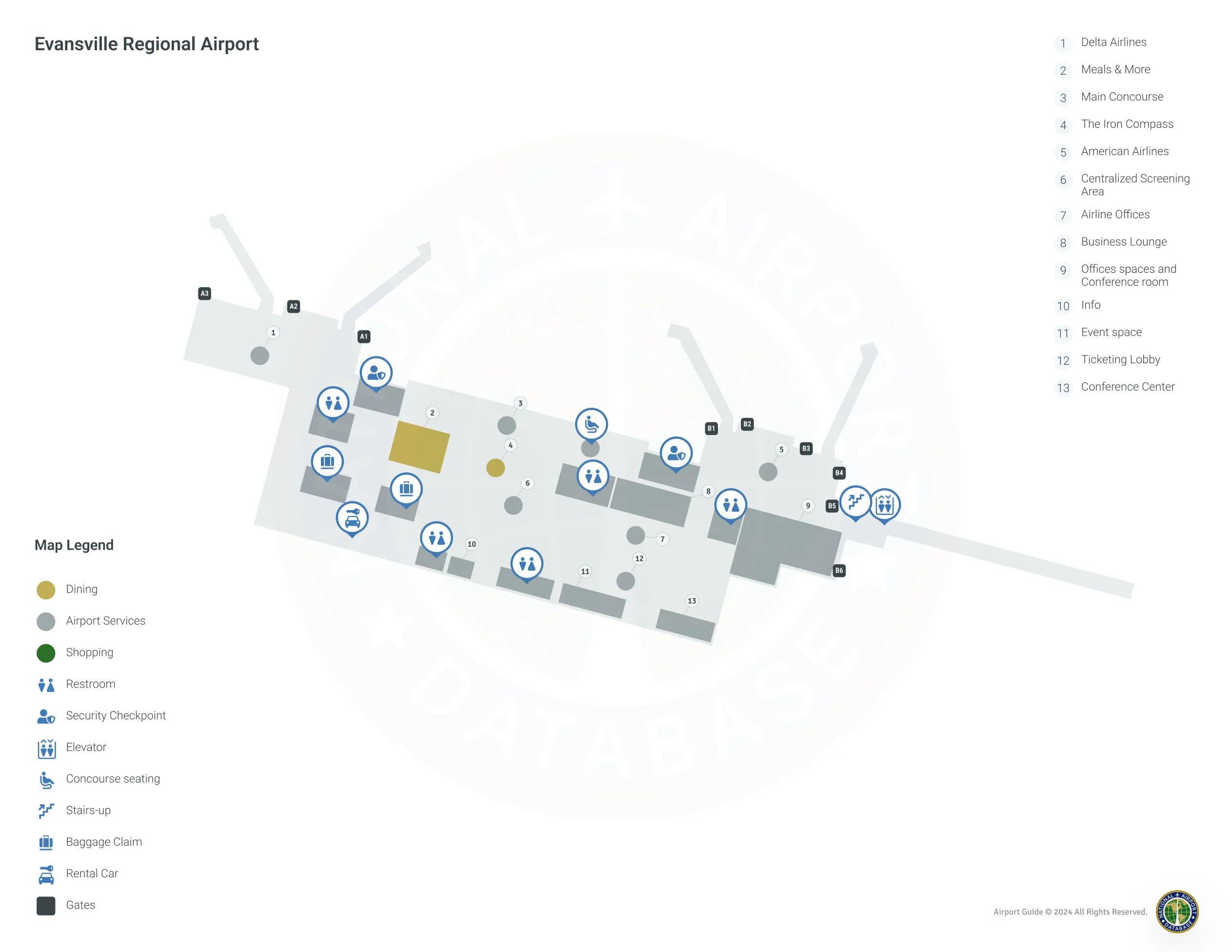 EVV Terminal / Level 1 Map