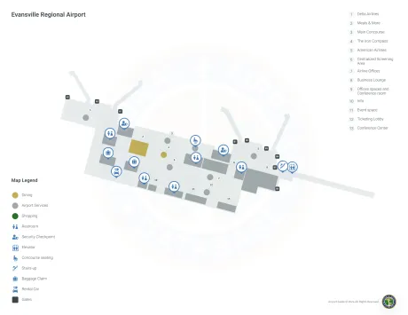EVV Airport Terminal Map