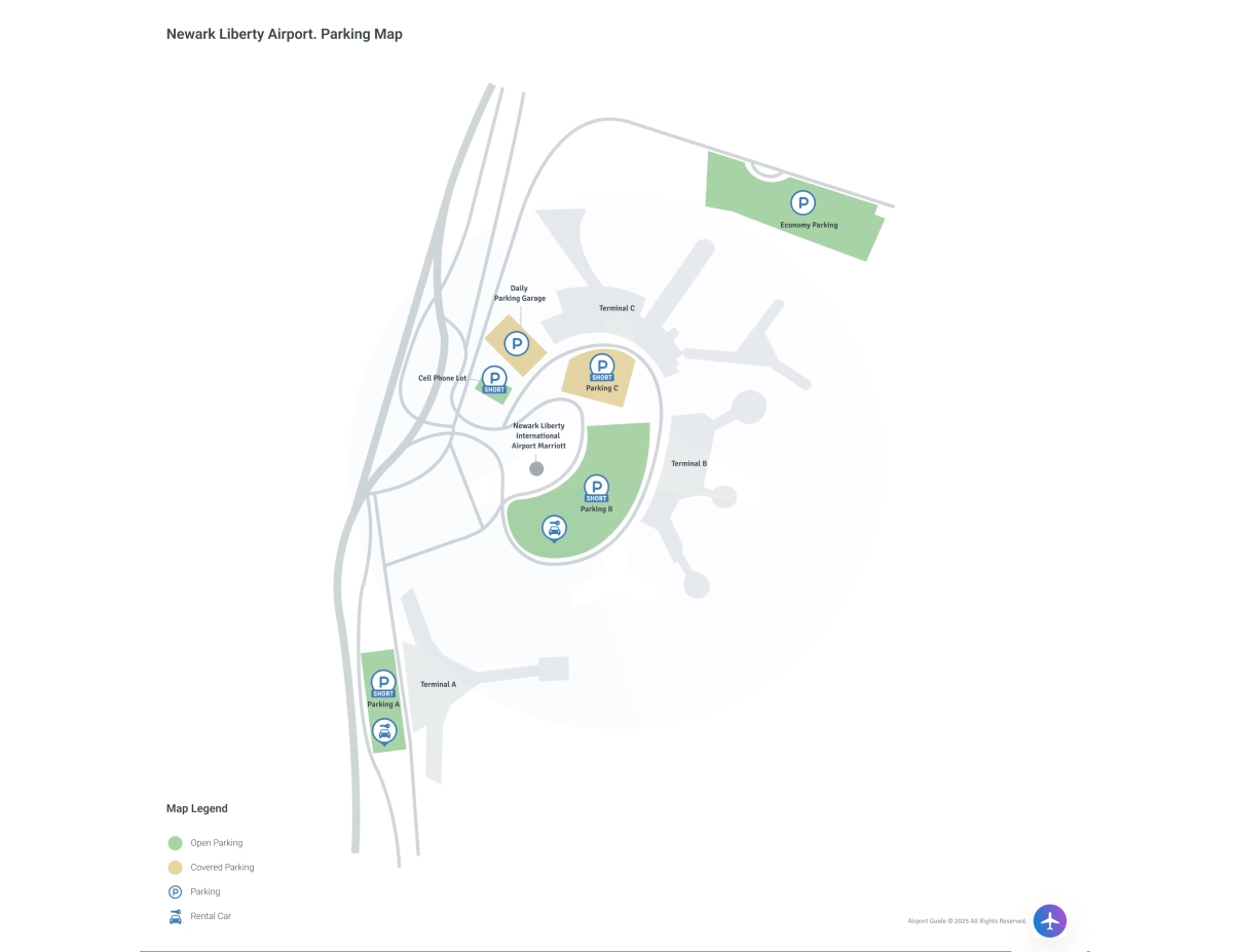 Newark Liberty International Airport (EWR) Parking Map