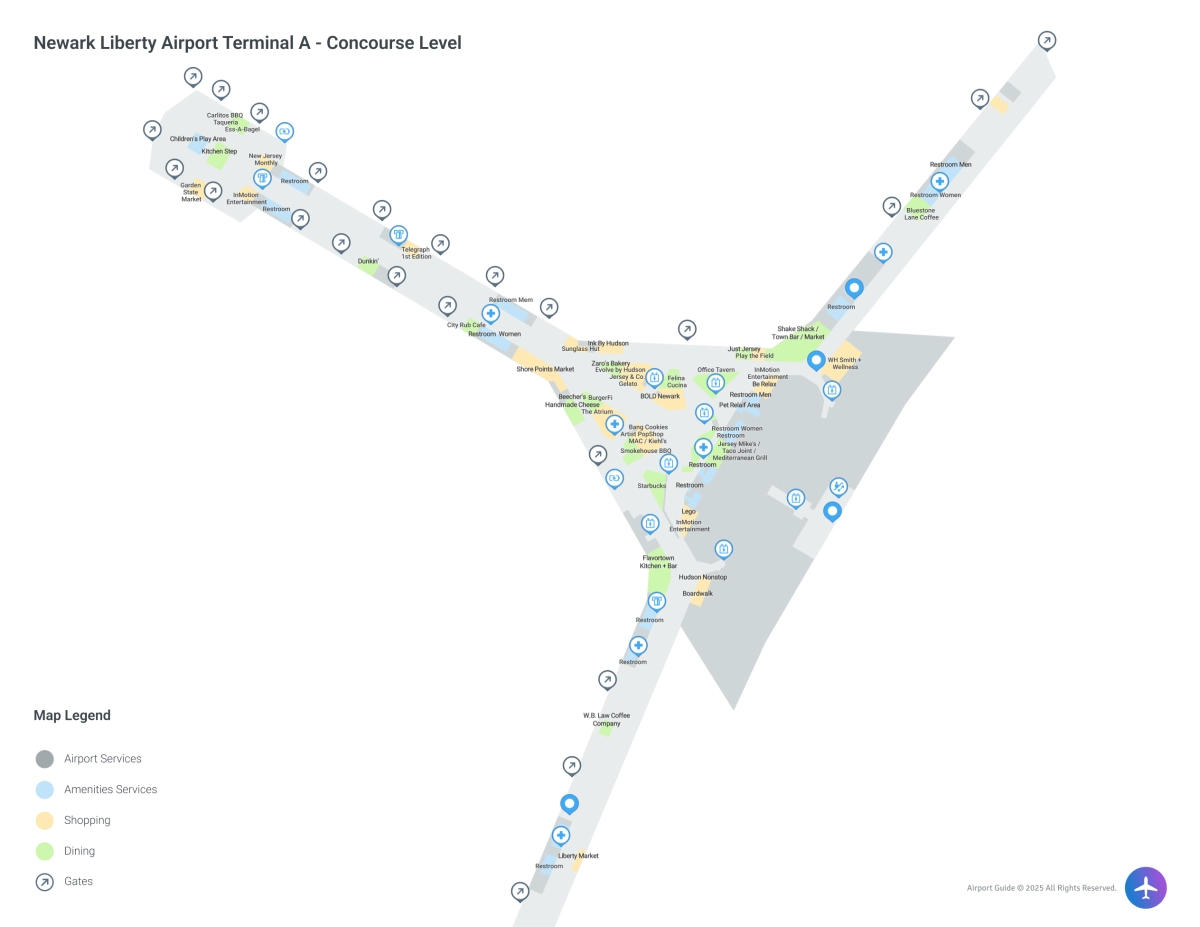 EWR Terminal A / Concourse Level Map