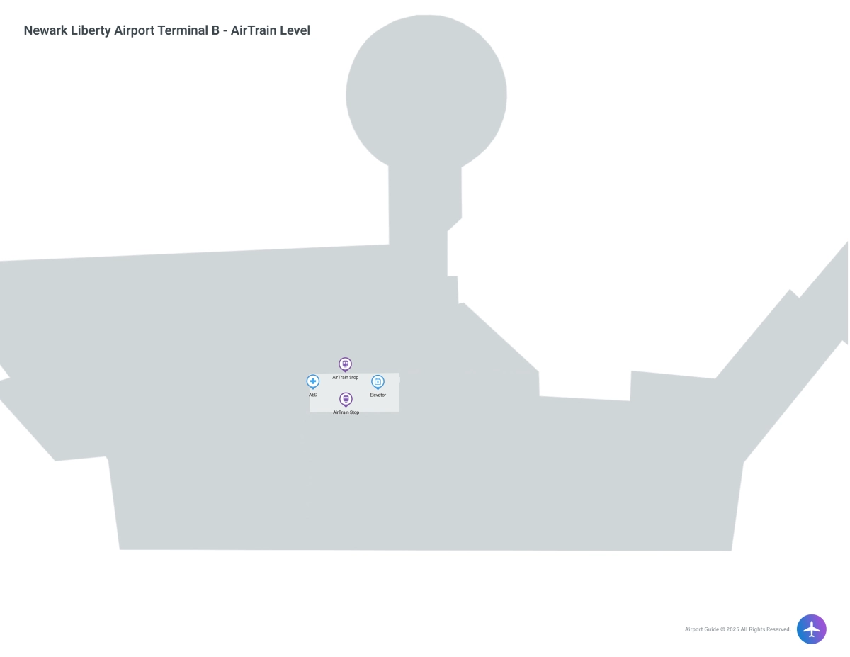 EWR Terminal B AirTrain Level map
