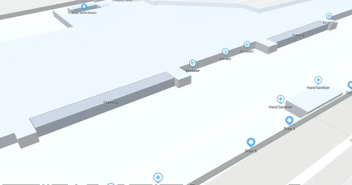 EWR Terminal B Check-In / Ticketing Level Interactive map