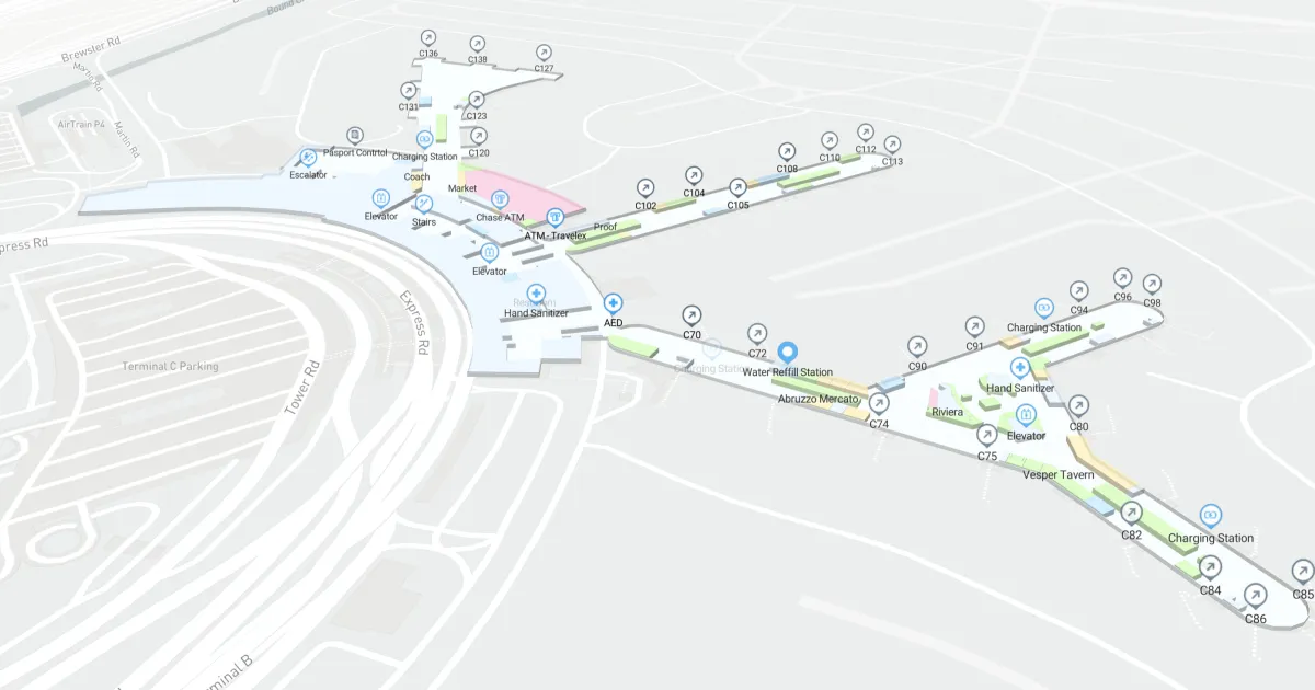 Newark Liberty International Airport Terminal C Interactive Map