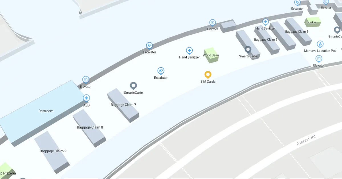 EWR Terminal C Baggage Claim Level Interactive map