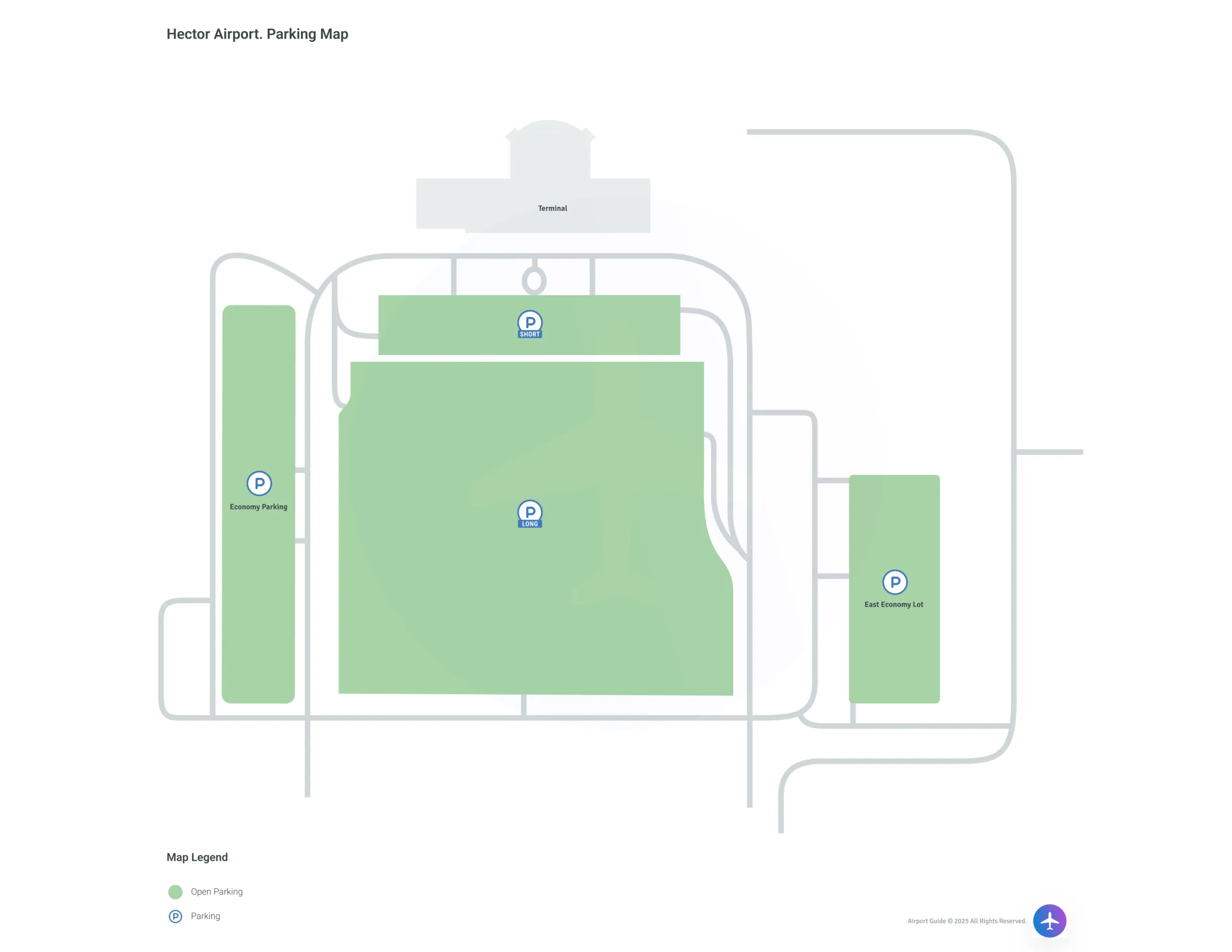Hector International Airport (FAR) Parking Map