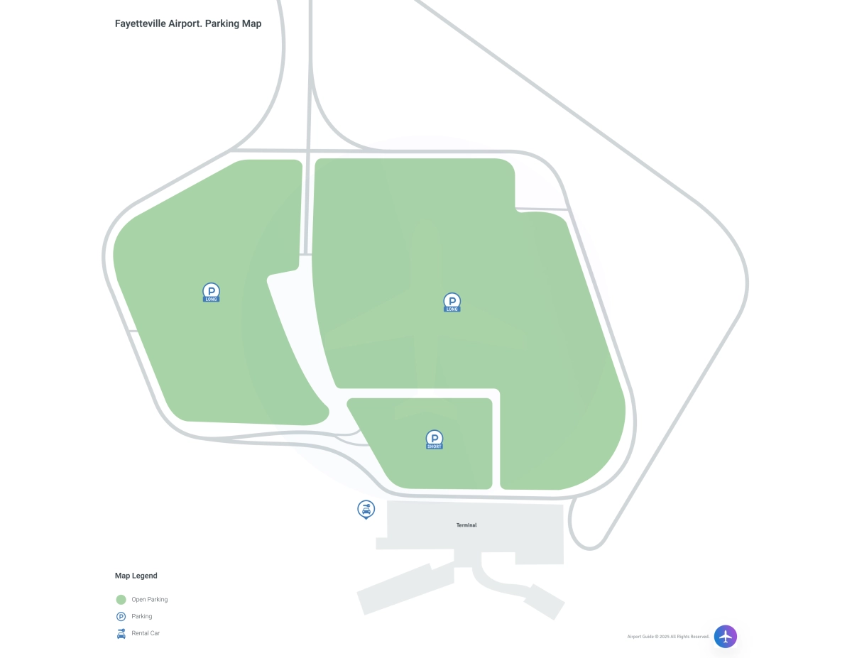 Fayetteville Regional Airport-Grannis Field (FAY) Parking Map