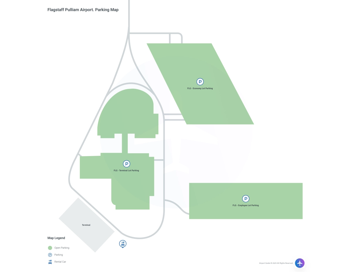 Flagstaff Pulliam Airport (FLG) Parking Map