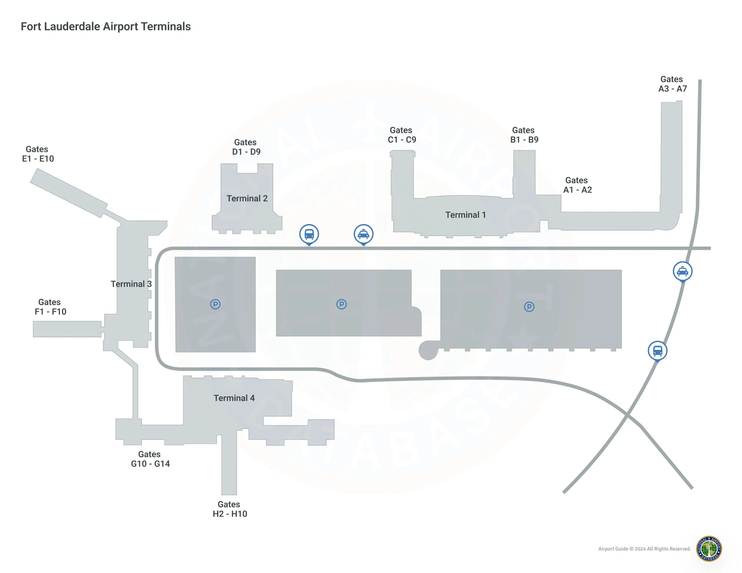 Fort Lauderdale-Hollywood International Airport (FLL) Map