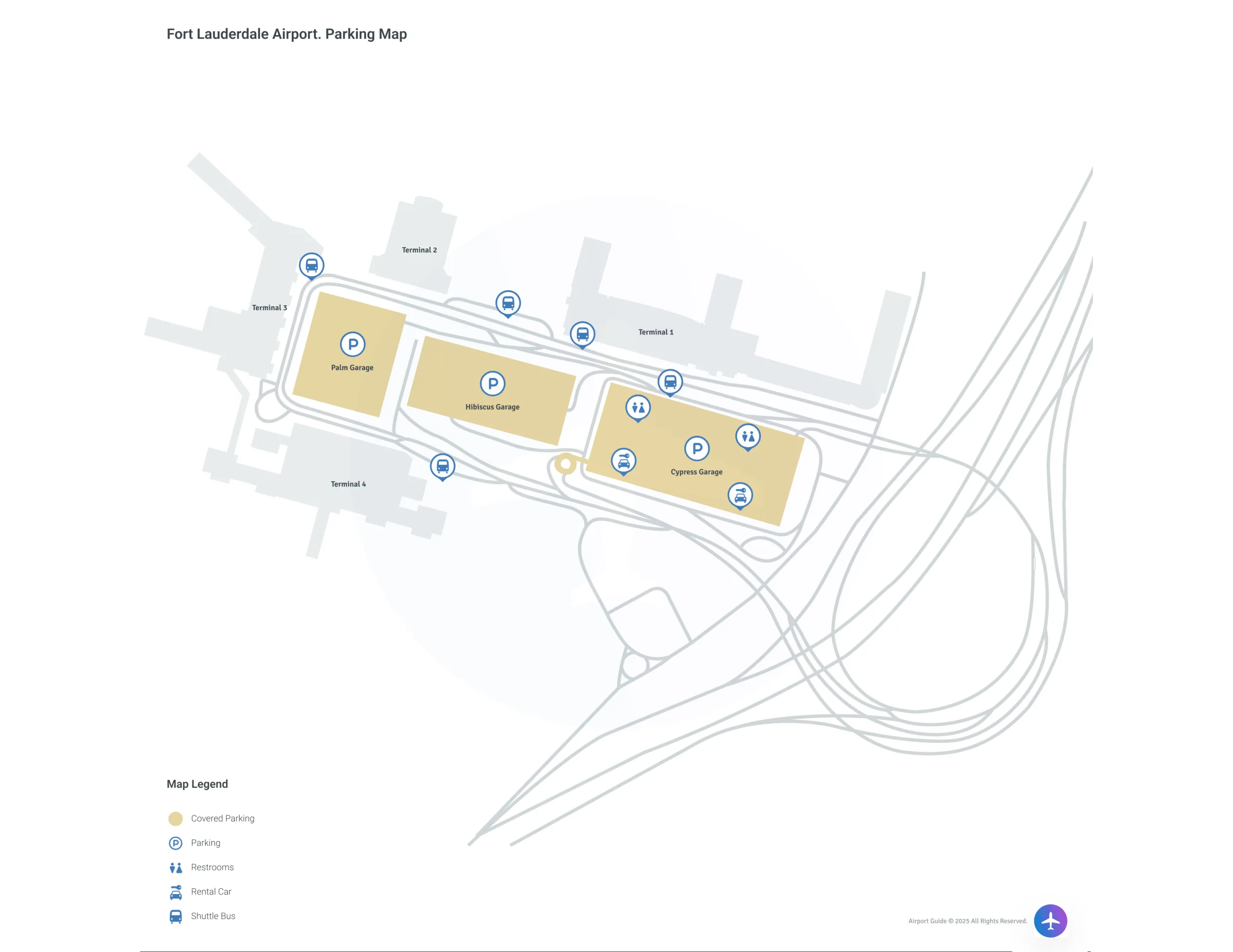 Fort Lauderdale-Hollywood International Airport (FLL) Parking Map