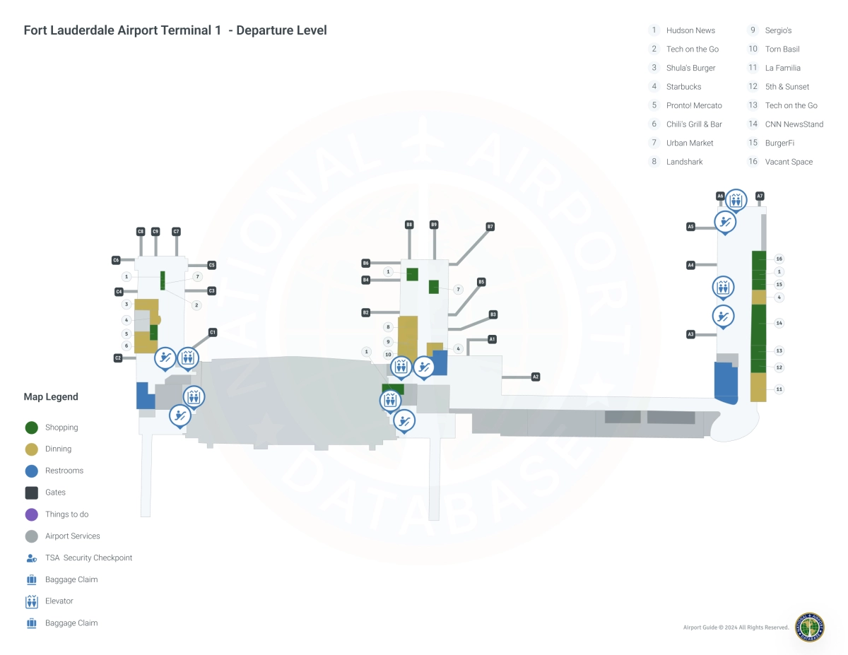 FLL Terminal 1 Level 2 map