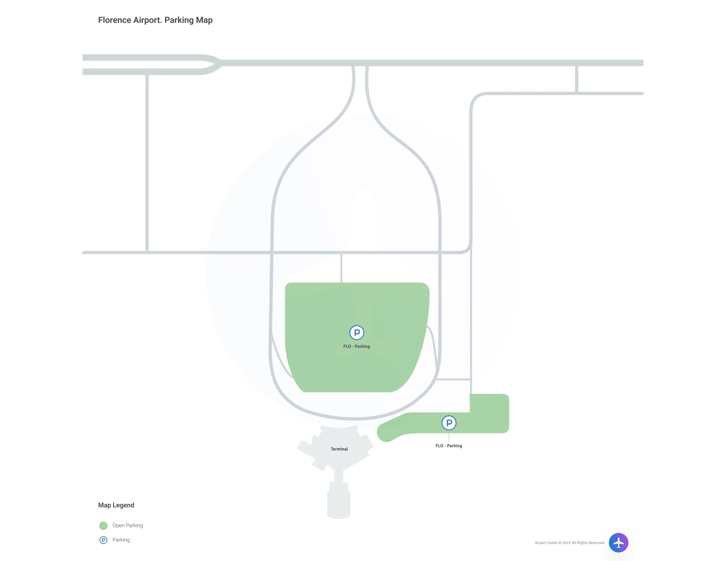 Florence Regional Airport (FLO) Parking Map