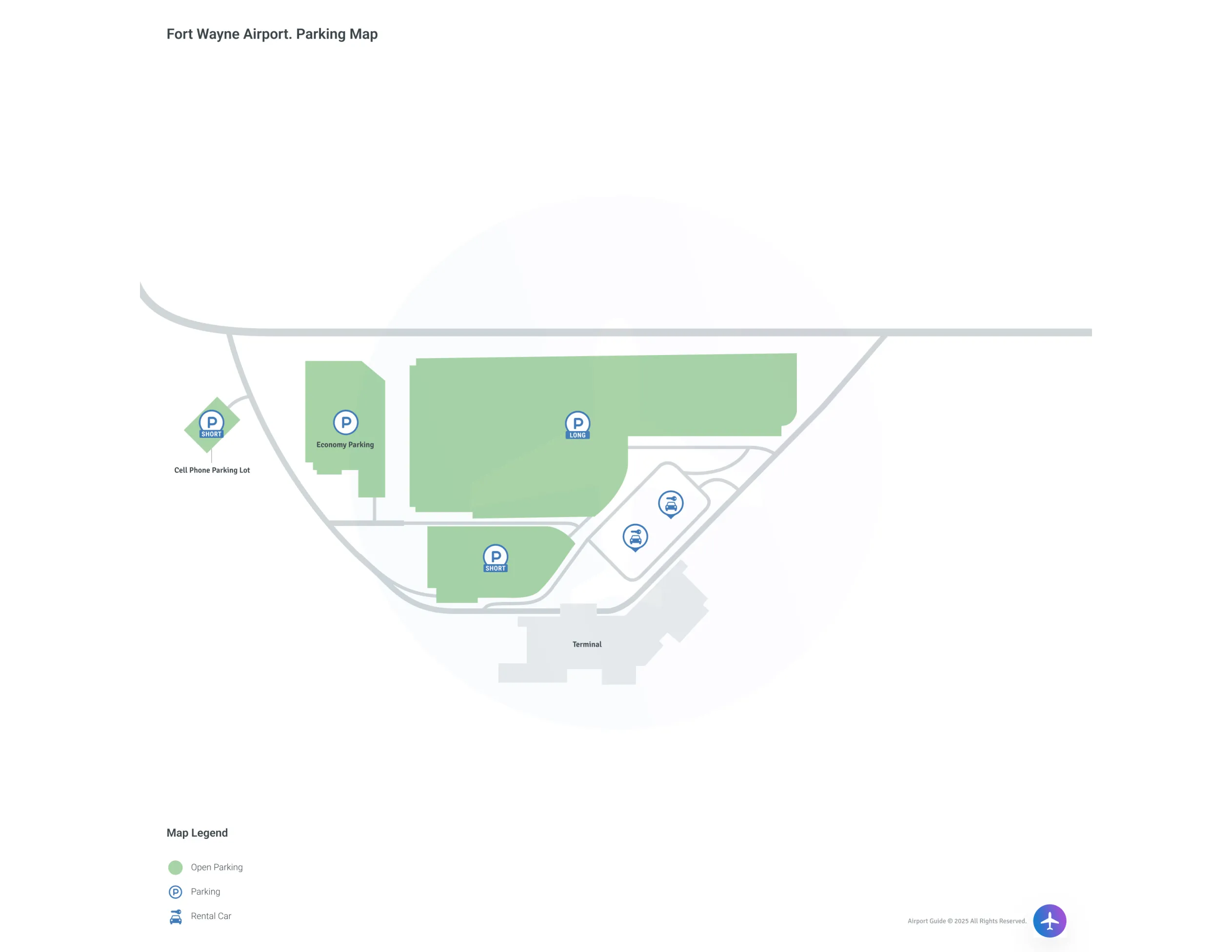 Fort Wayne International Airport (FWA) Parking Map
