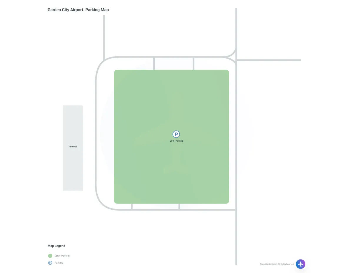 Garden City Regional Airport (GCK) Parking Map