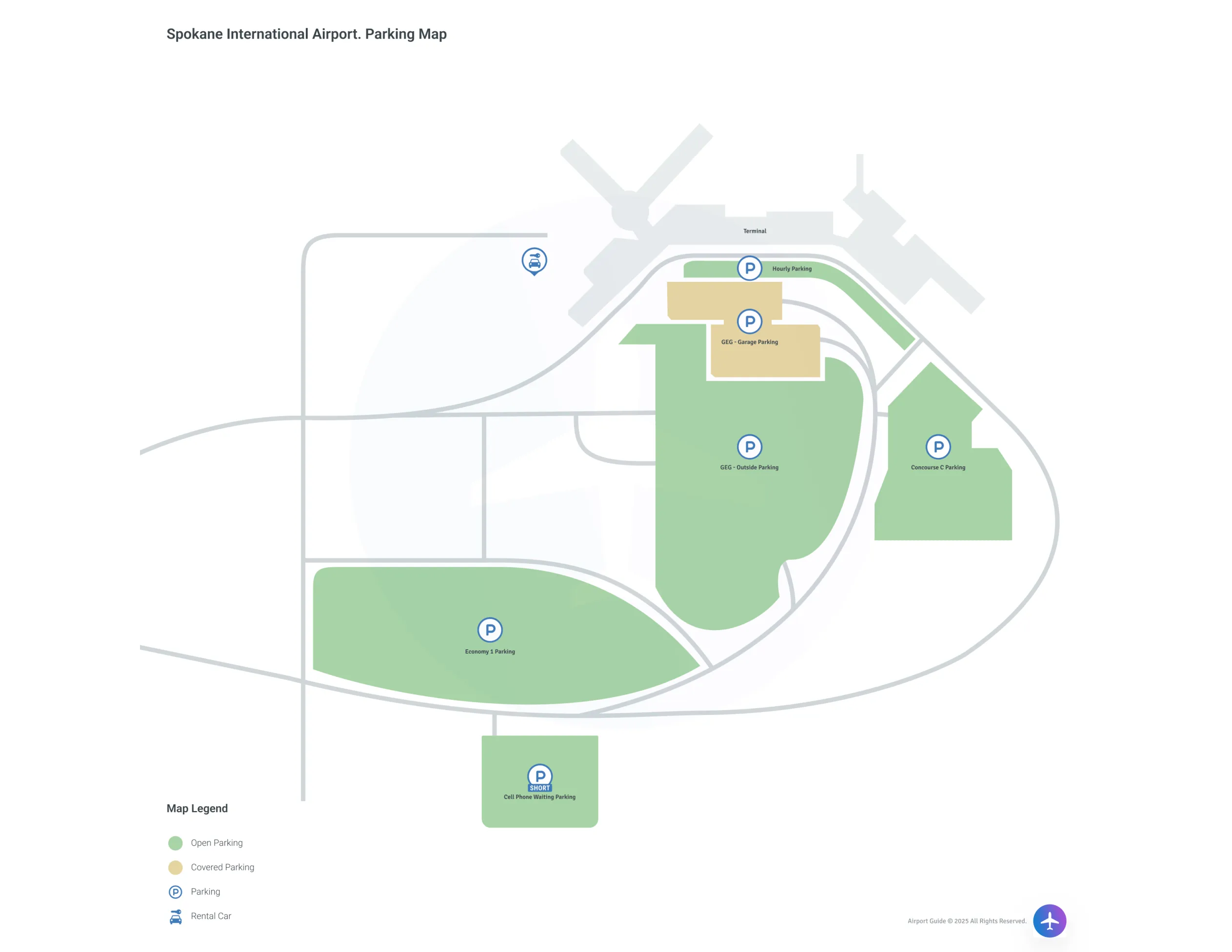 Spokane International Airport (GEG) Parking Map