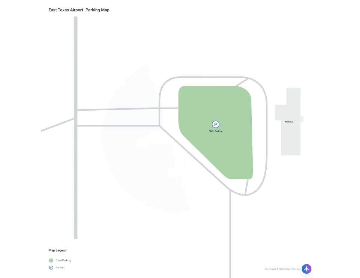 East Texas Regional Airport (GGG) Parking Map