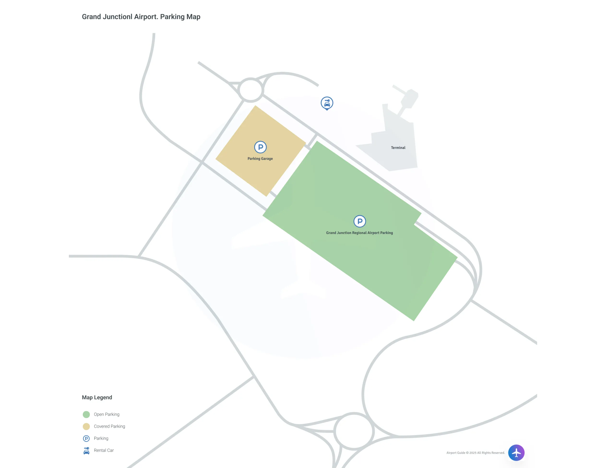 Grand Junction Regional Airport (GJT) Parking Map