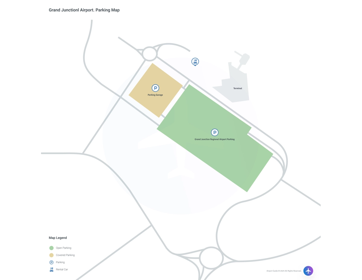 Grand Junction Regional Airport (GJT) Parking Map