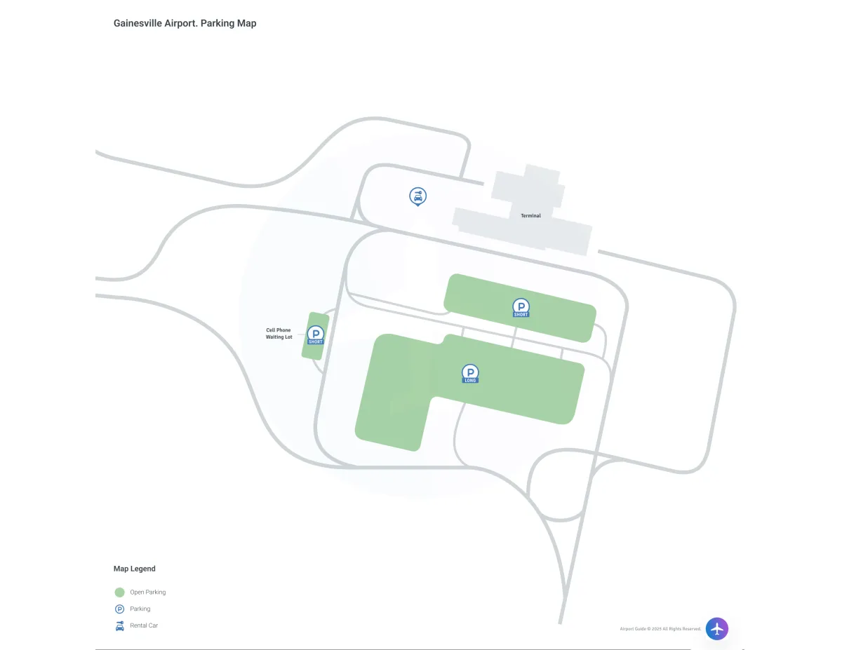 Gainesville Regional Airport (GNV) Parking Map