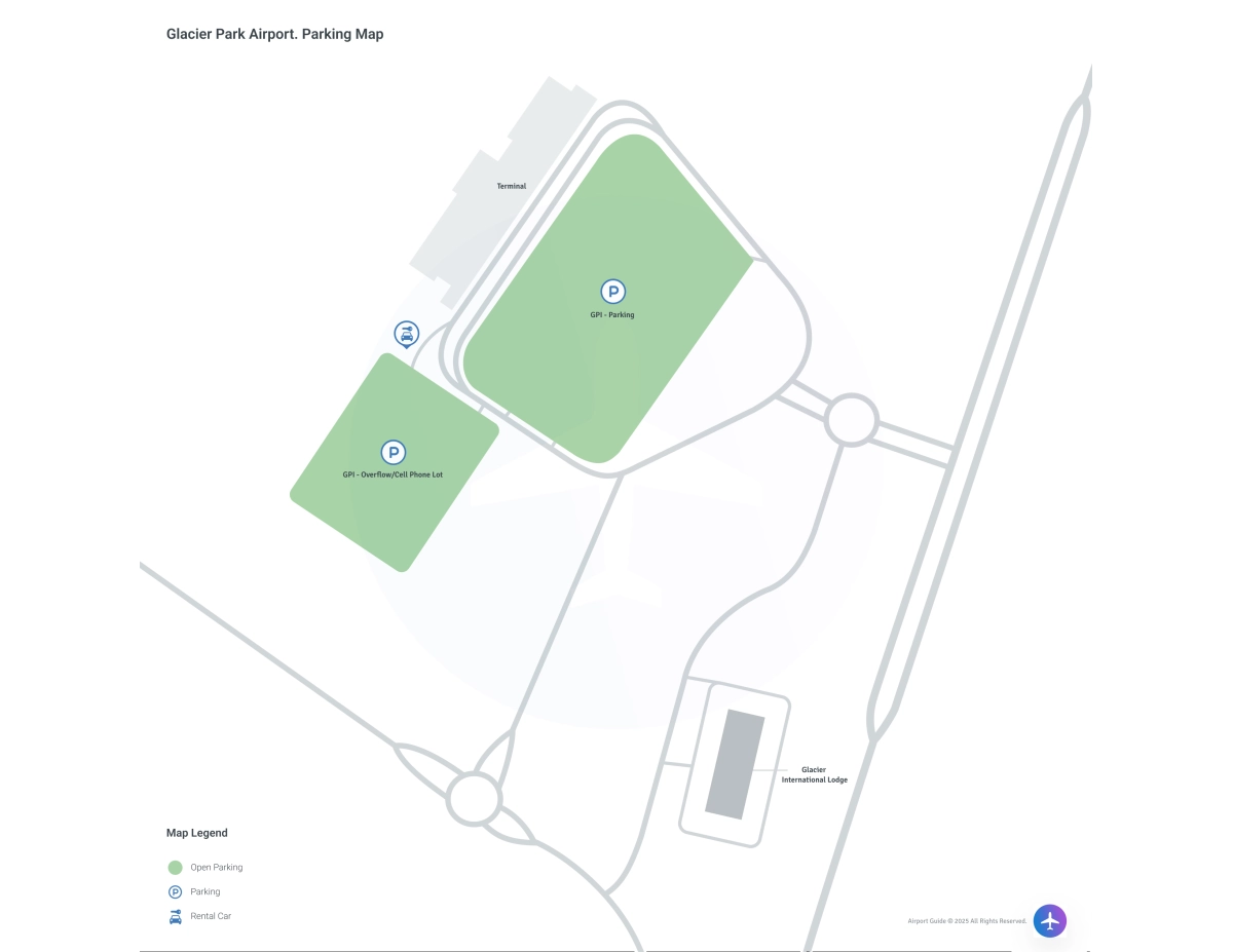 Glacier Park International Airport (GPI) Parking Map