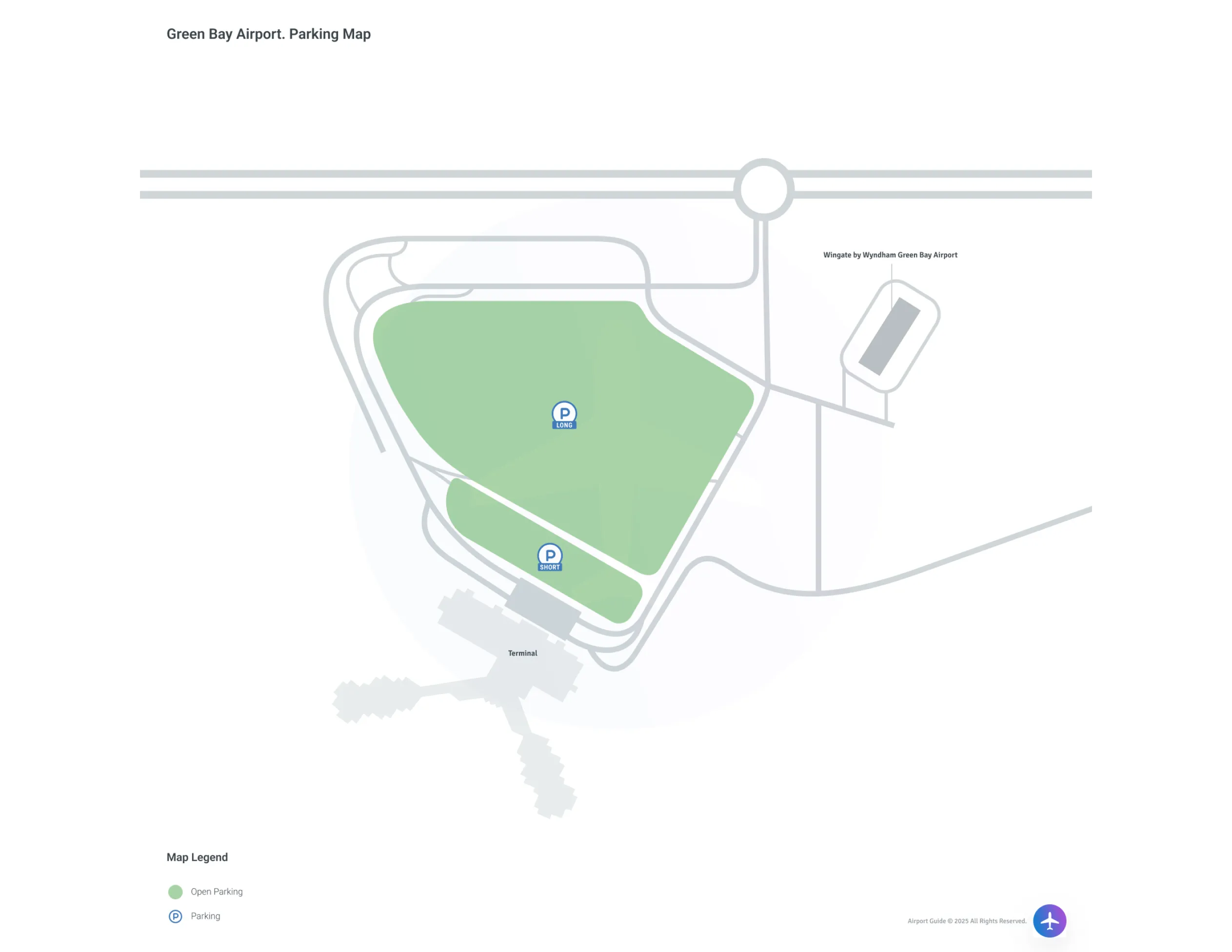Green Bay-Austin Straubel International Airport (GRB) Parking Map