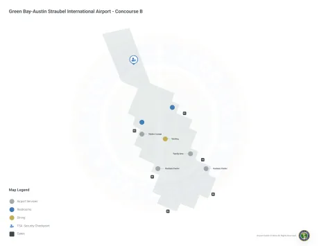 GRB Airport Concourse B Map