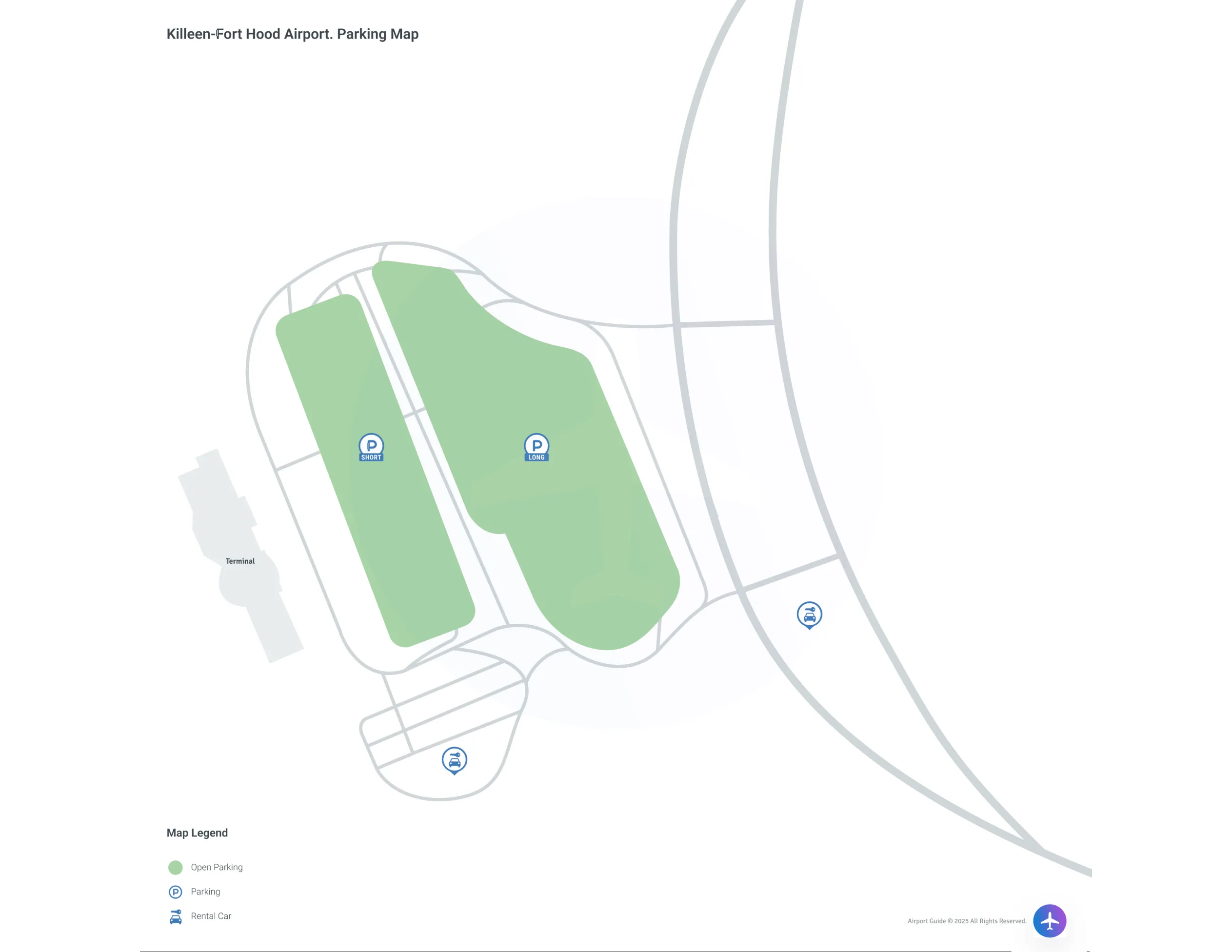 Killeen-Fort Hood Regional Airport (GRK) Parking Map