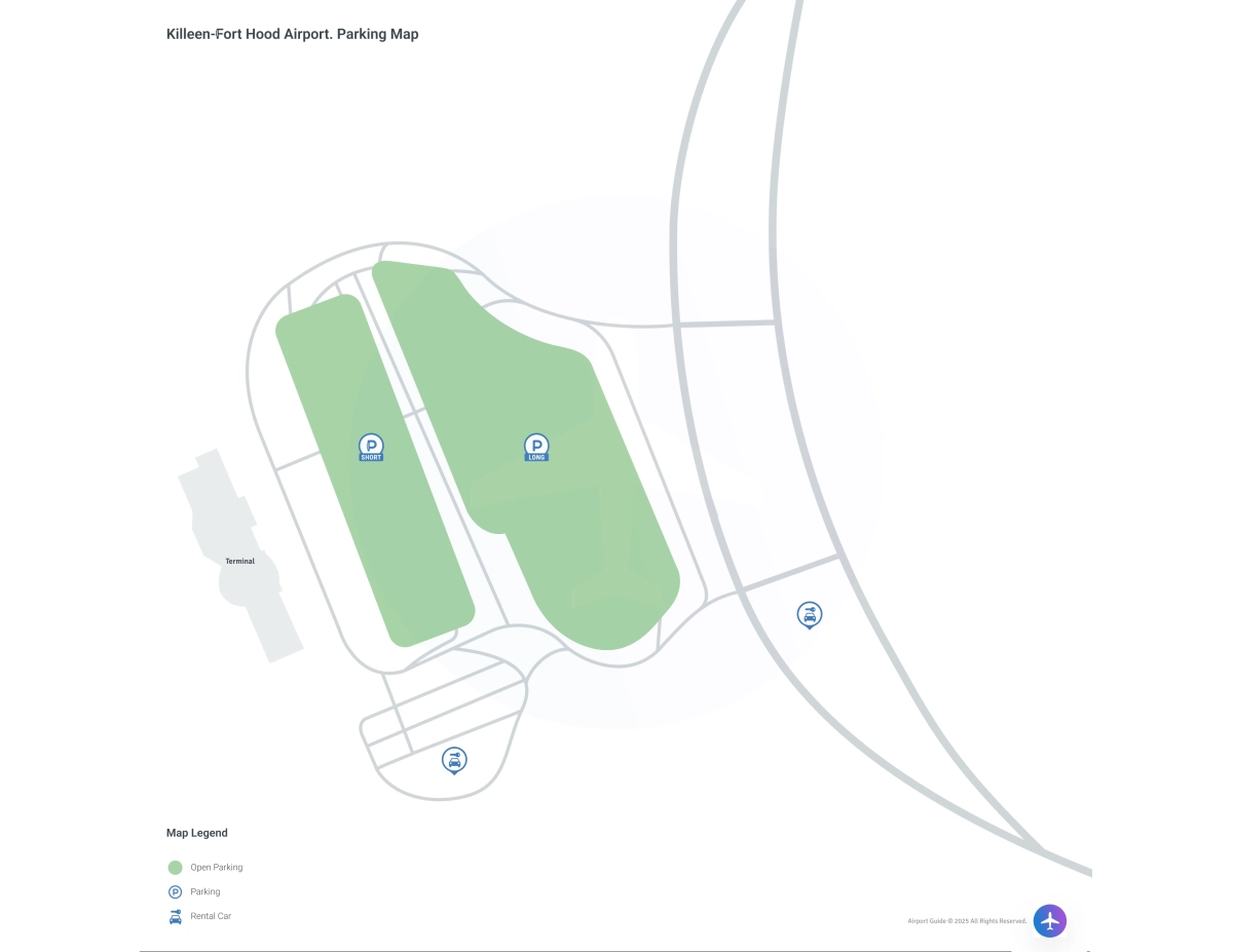 Killeen-Fort Hood Regional Airport (GRK) Parking Map