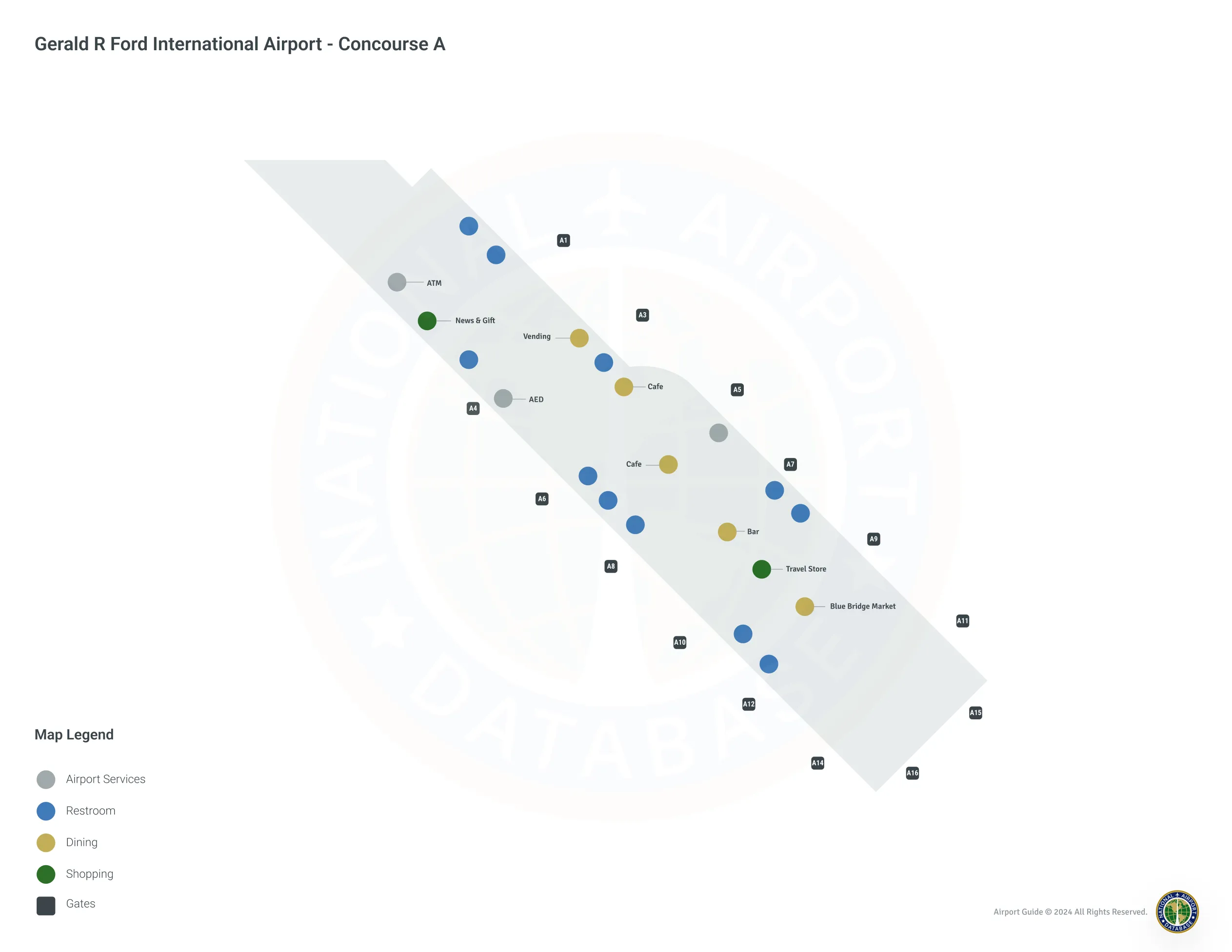 GRR Concourse A Level 1 map