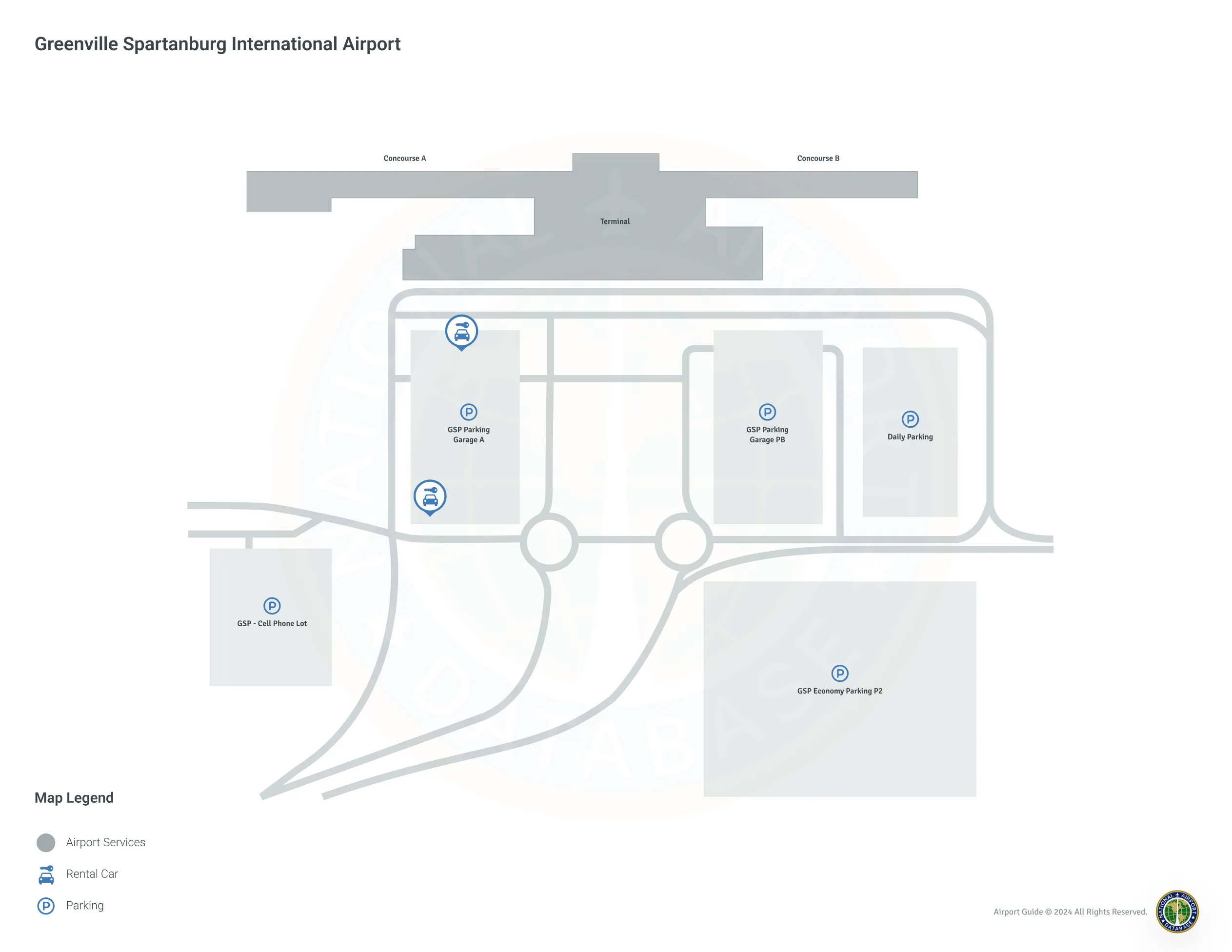 Greenville-Spartanburg International Airport (GSP) Map