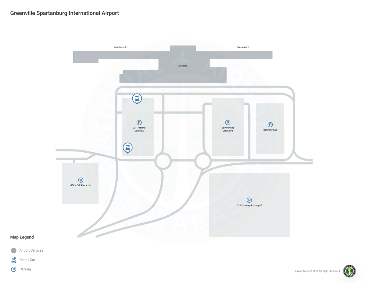 Greenville-Spartanburg International Airport (GSP) Map
