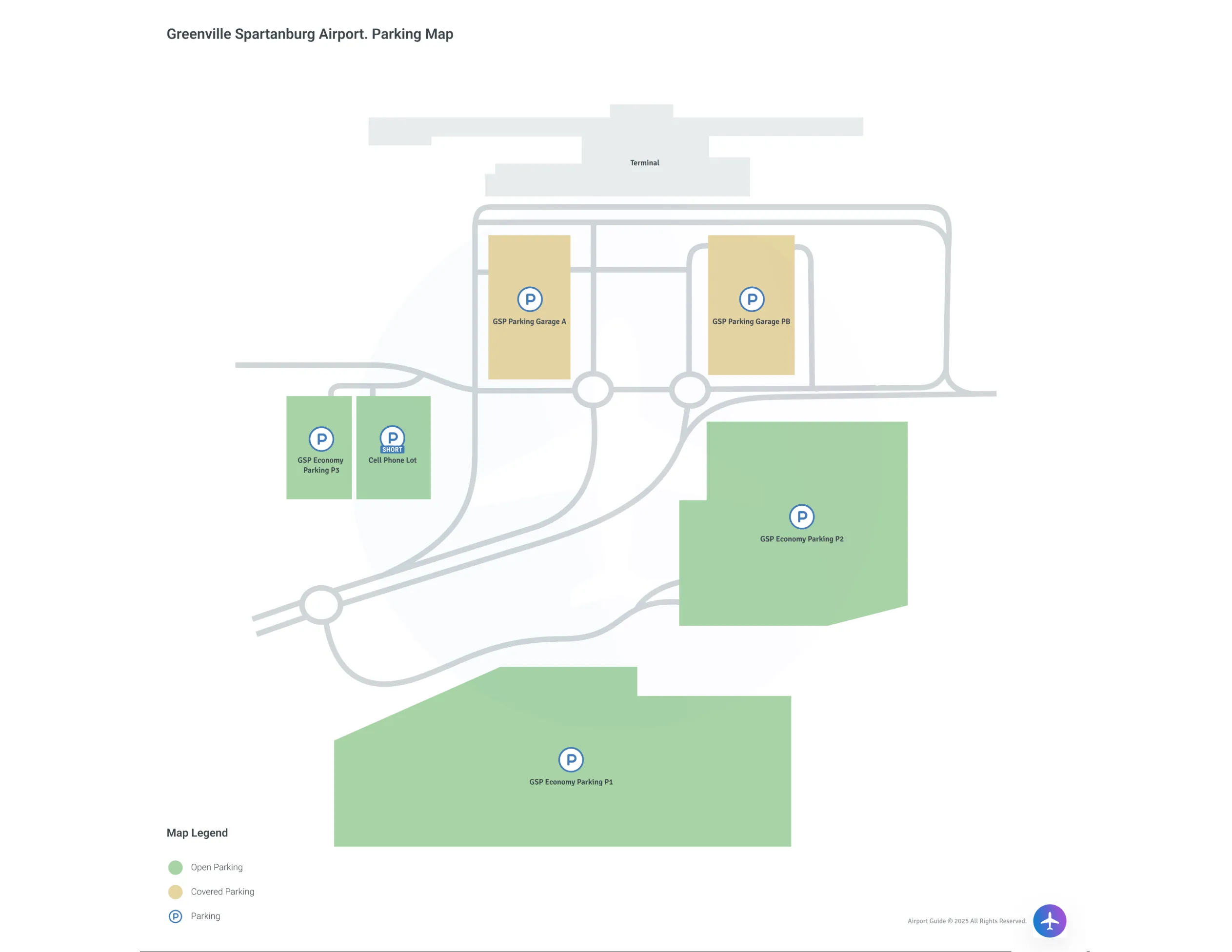 Greenville-Spartanburg International Airport (GSP) Parking Map
