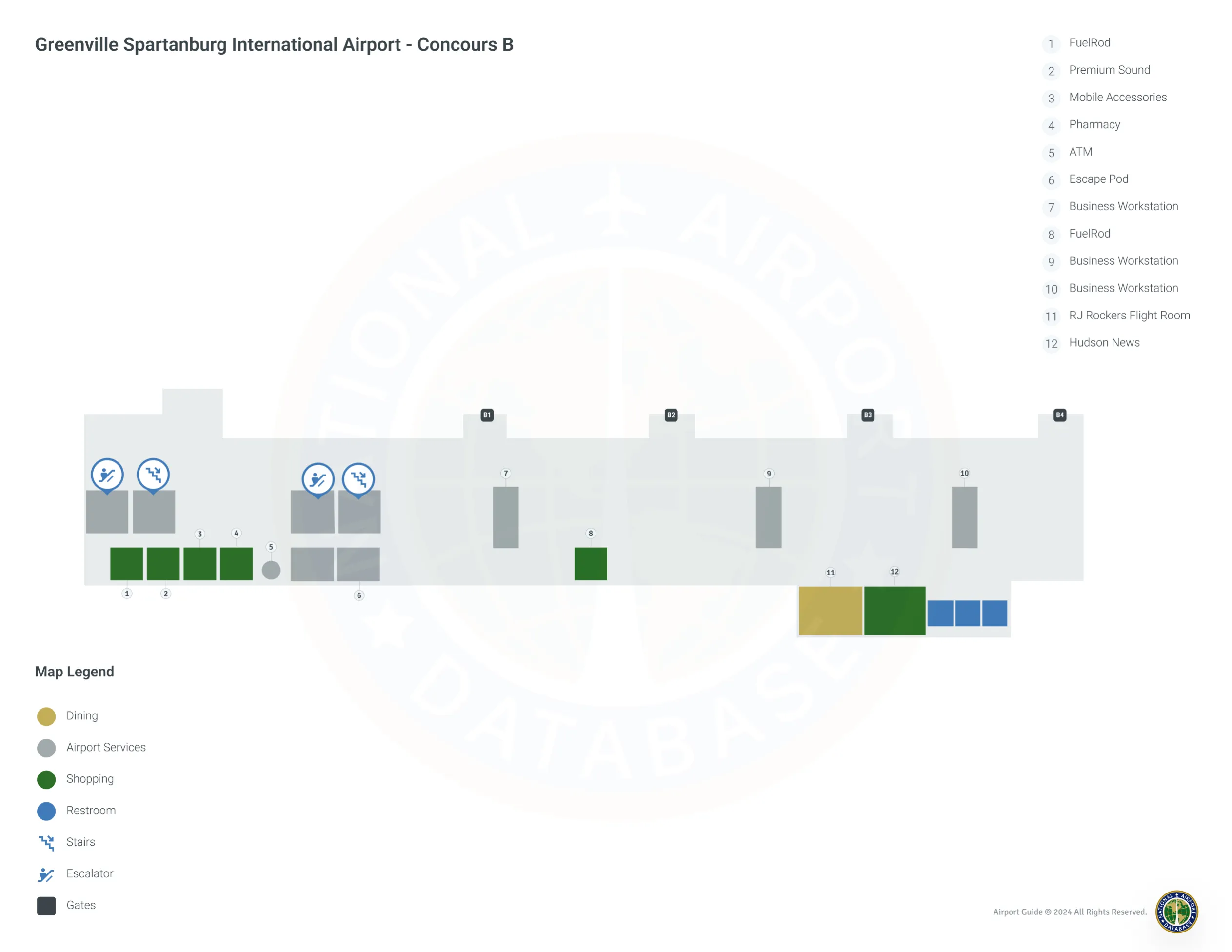 GSP Concourse B Level 1 map