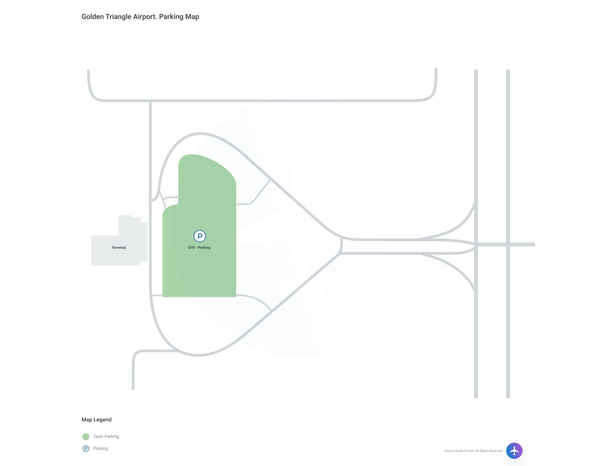 Golden Triangle Regional Airport (GTR) Parking Map