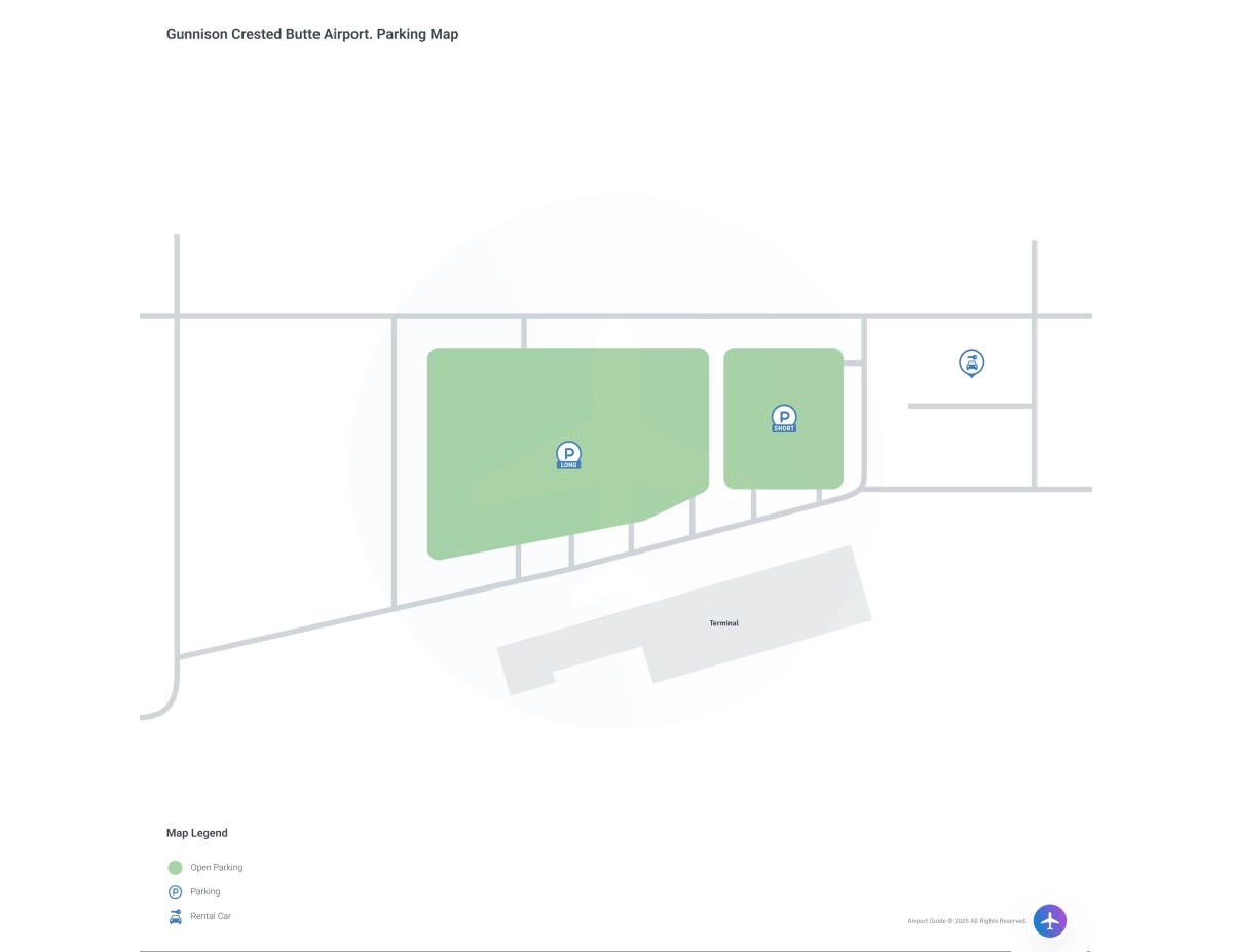 Gunnison-Crested Butte Regional Airport (GUC) Parking Map