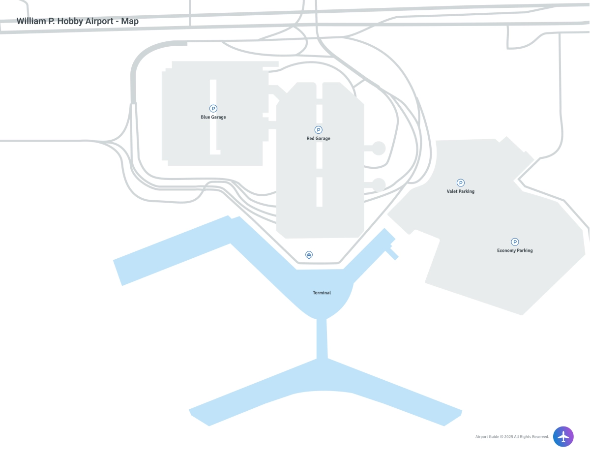 William P Hobby Airport (HOU) Map