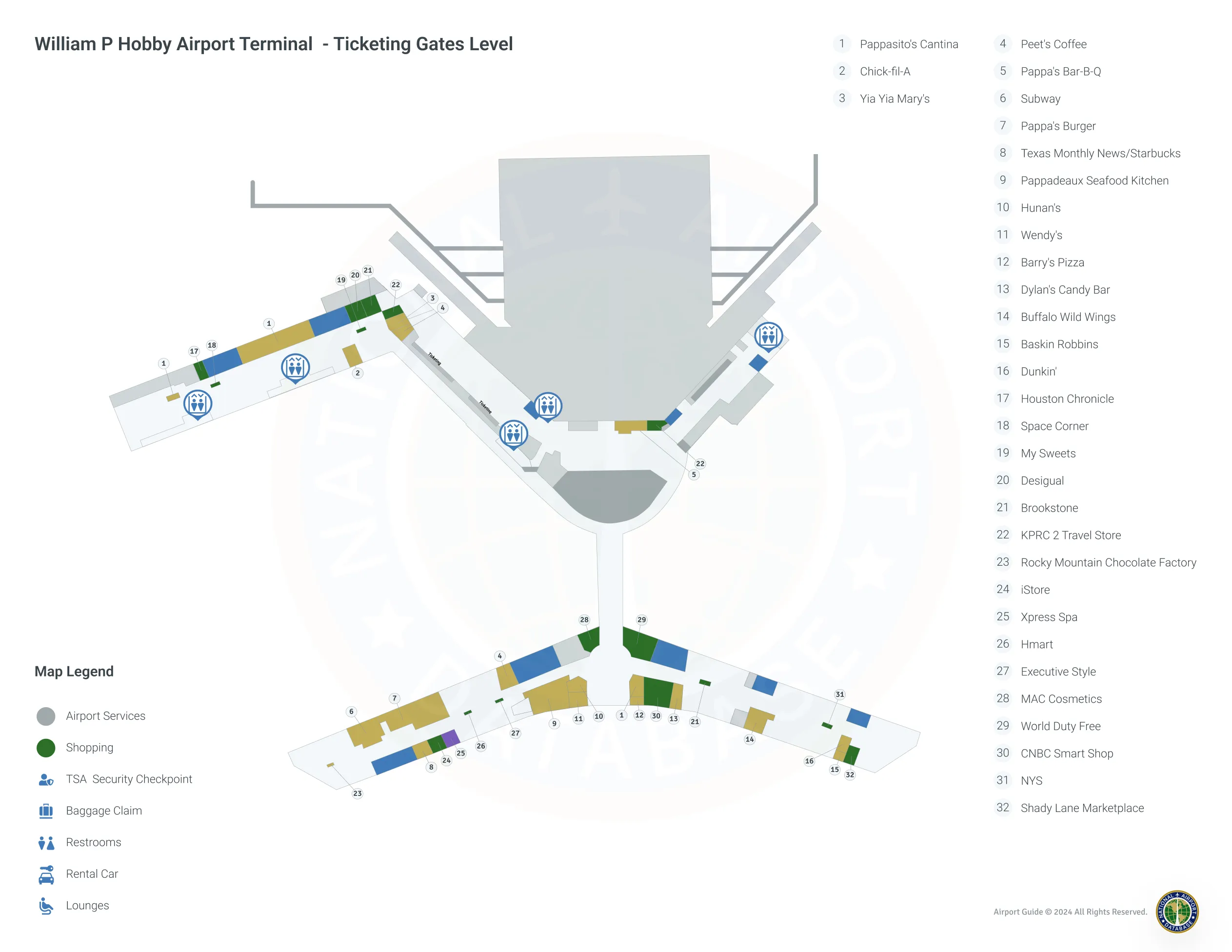 HOU Terminal / Level 1 Map