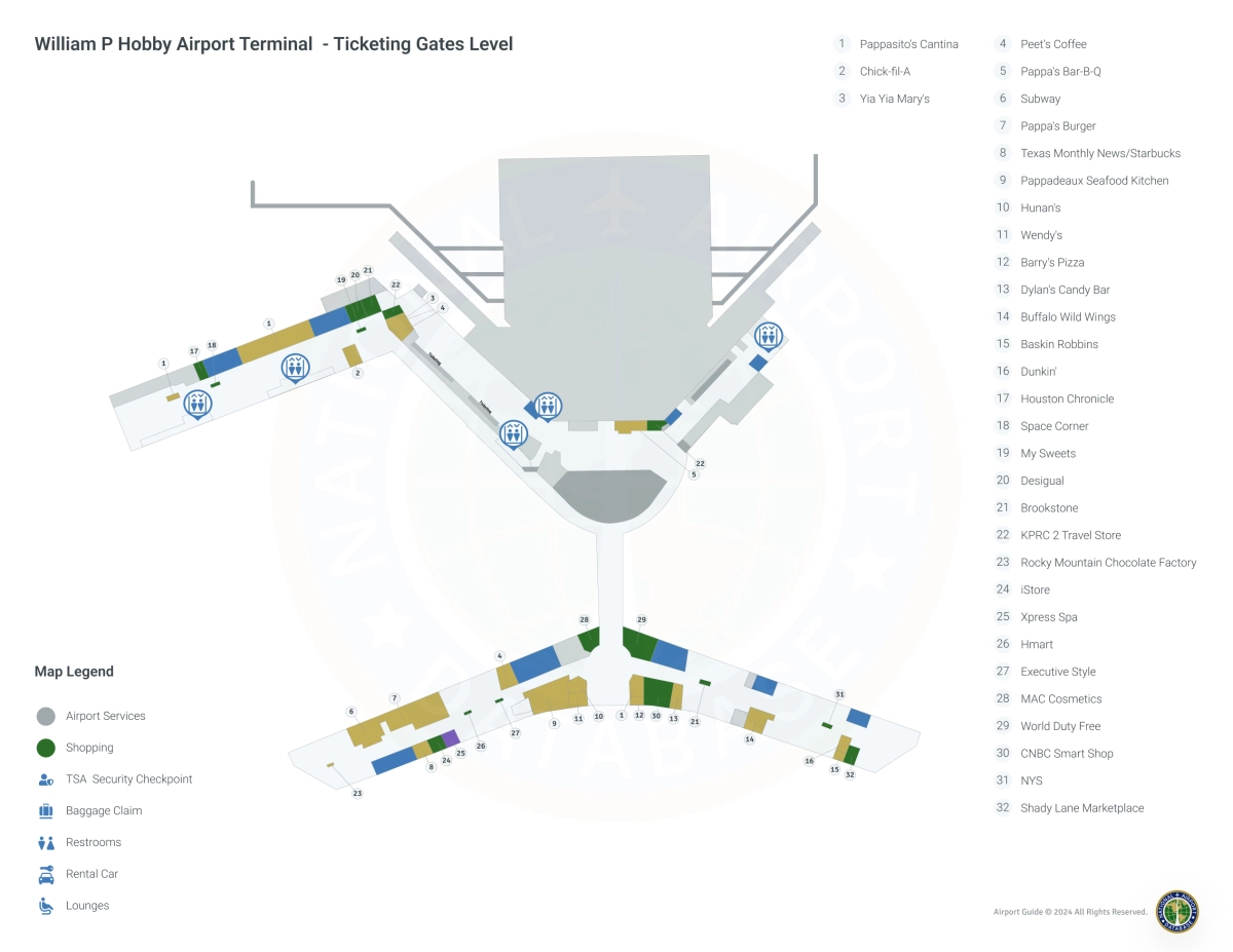 HOU Terminal / Level 1 Map