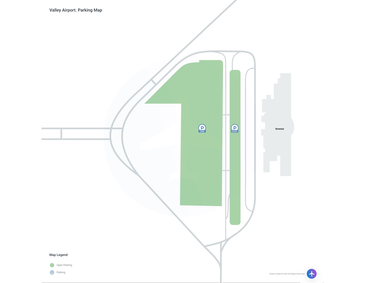 Valley International Airport (HRL) Parking Map