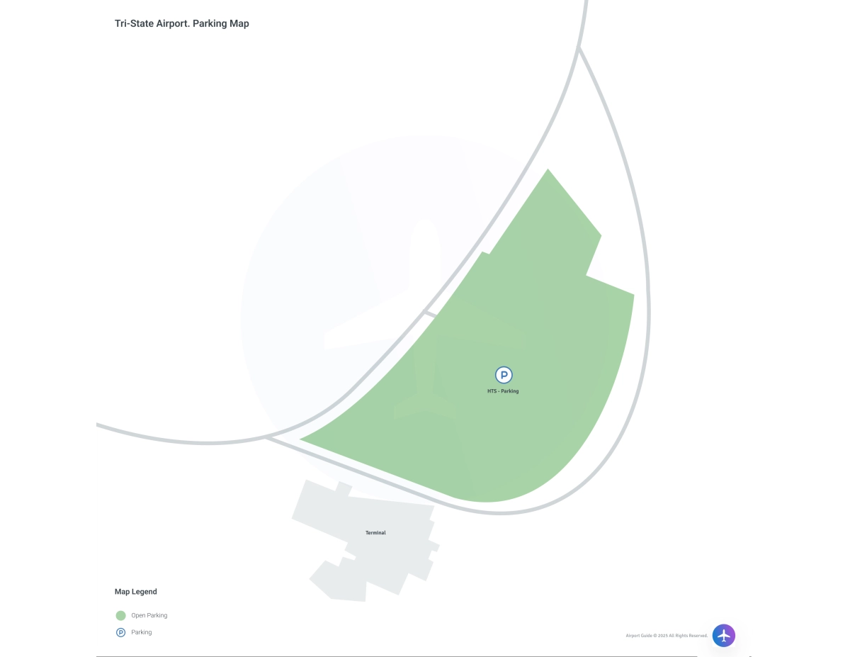Tri-State Airport-Milton J Ferguson Field (HTS) Parking Map