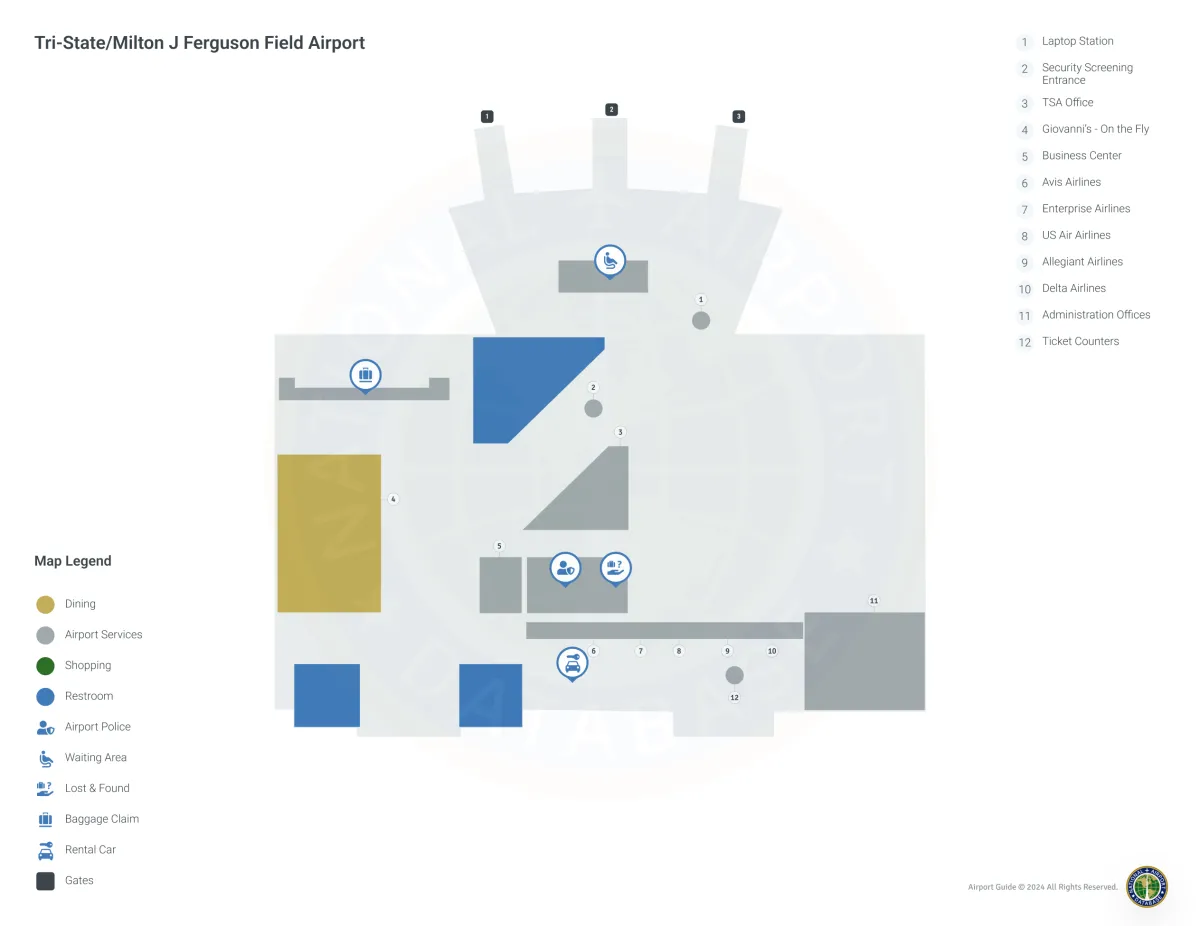 HTS Airport Terminal Map