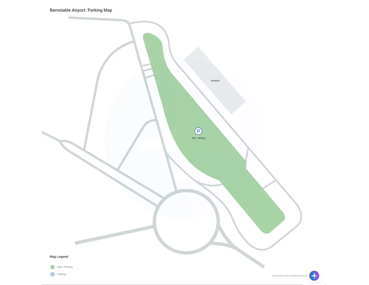 Barnstable Municipal Airport-Boardman/Polando Field (HYA) Parking Map