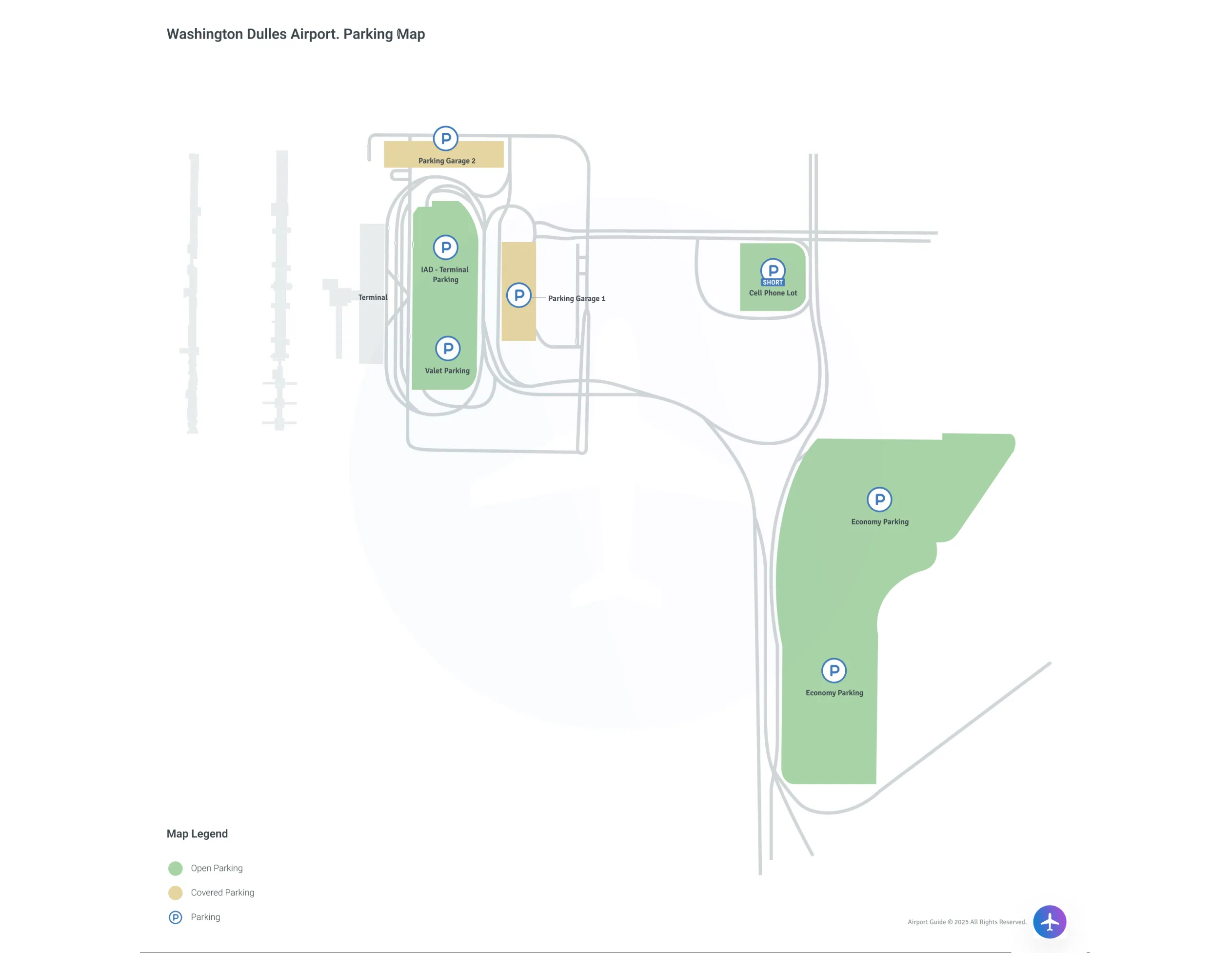Washington Dulles International Airport (IAD) Parking Map