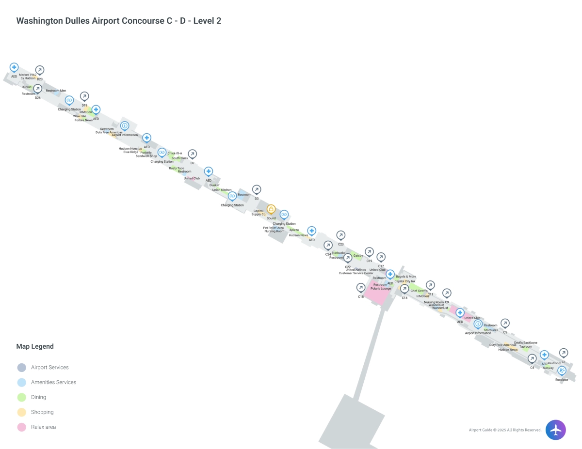 IAD Concourse C / Level 2 Map