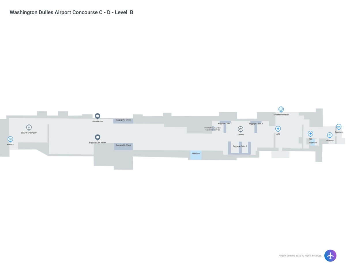 IAD Concourse C Level B map