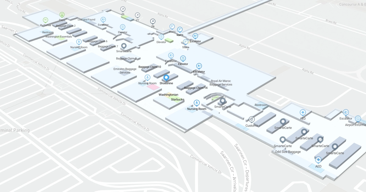 IAD Terminal Level 1 Interactive map