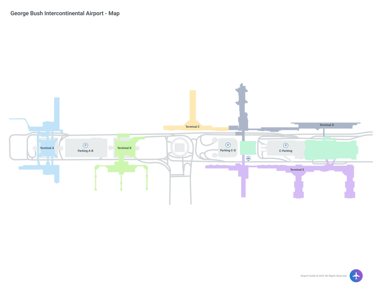 George Bush Intercontinental Airport (IAH) Map
