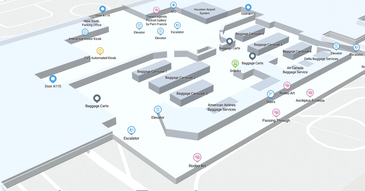 George Bush Intercontinental Airport Terminal A Map