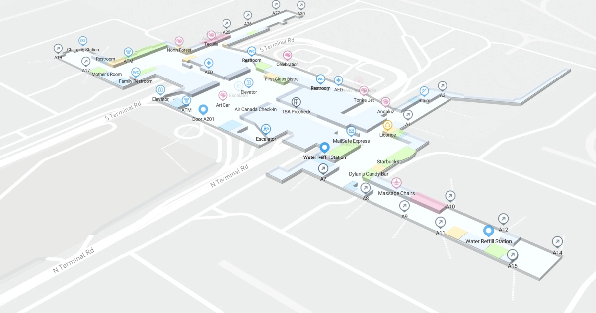 George Bush Intercontinental Airport Terminal A Map